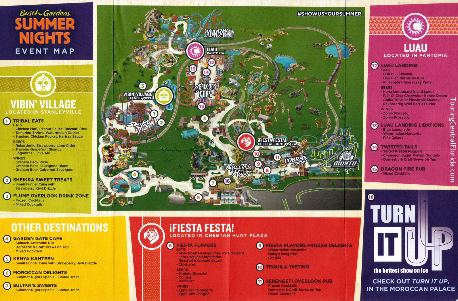 Busch Gardens Tampa Summer Nights 2017 Map Touring Central