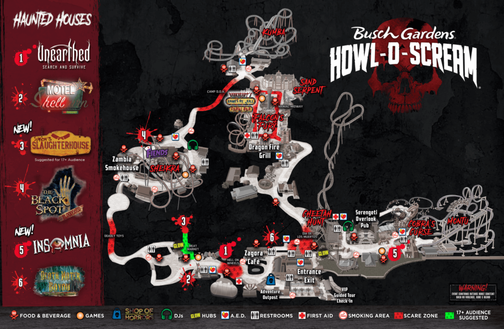 HowlOScream 2018 Map Touring Central Florida