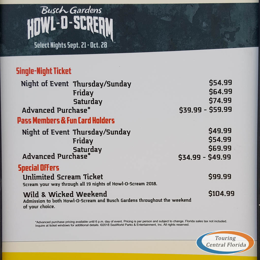 Preview Of Howl O Scream 2018 At Busch Gardens Touring Central
