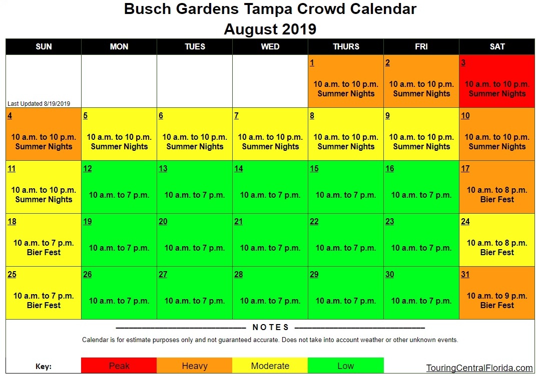 Universal Orlando Crowd Calendar / For the magic kingdom you should