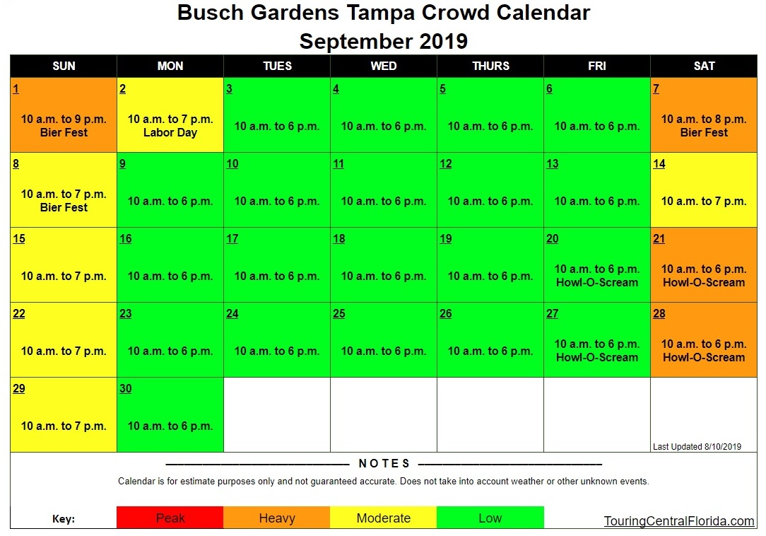 Busch Gardens Williamsburg Crowd Calendar www inf inet com