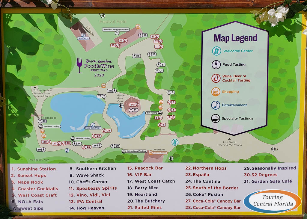 Busch Gardens Tampa Food Wine Festival 2020 Map 001