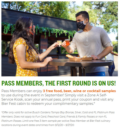 Busch Gardens Tampa Bier Fest Pass Member Samples Version 2 Touring Central Florida