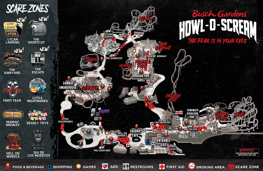 HowlOScream 2020 Map Low Resolution Touring Central Florida