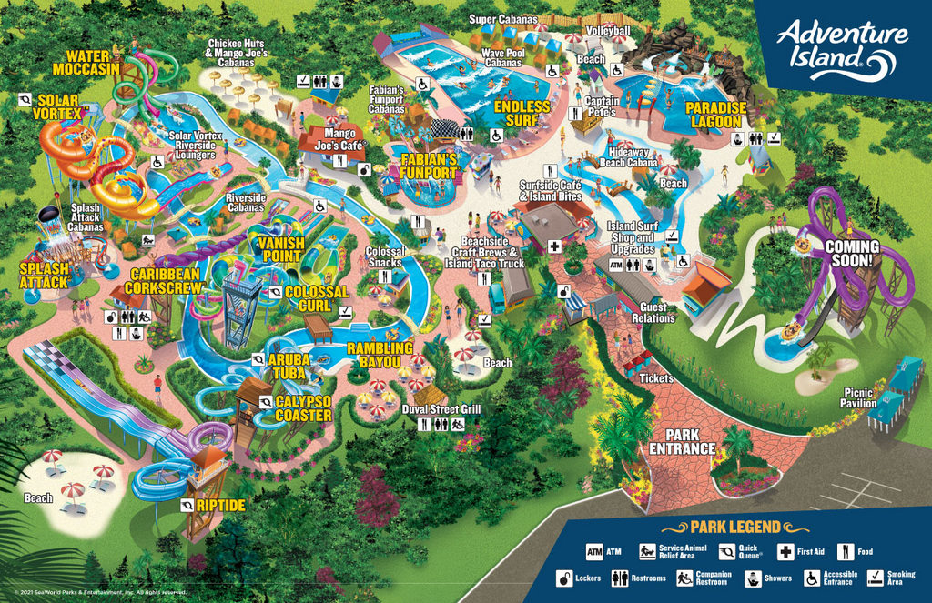 Adventure Island - Park Map 2021 - 001 - Touring Central Florida