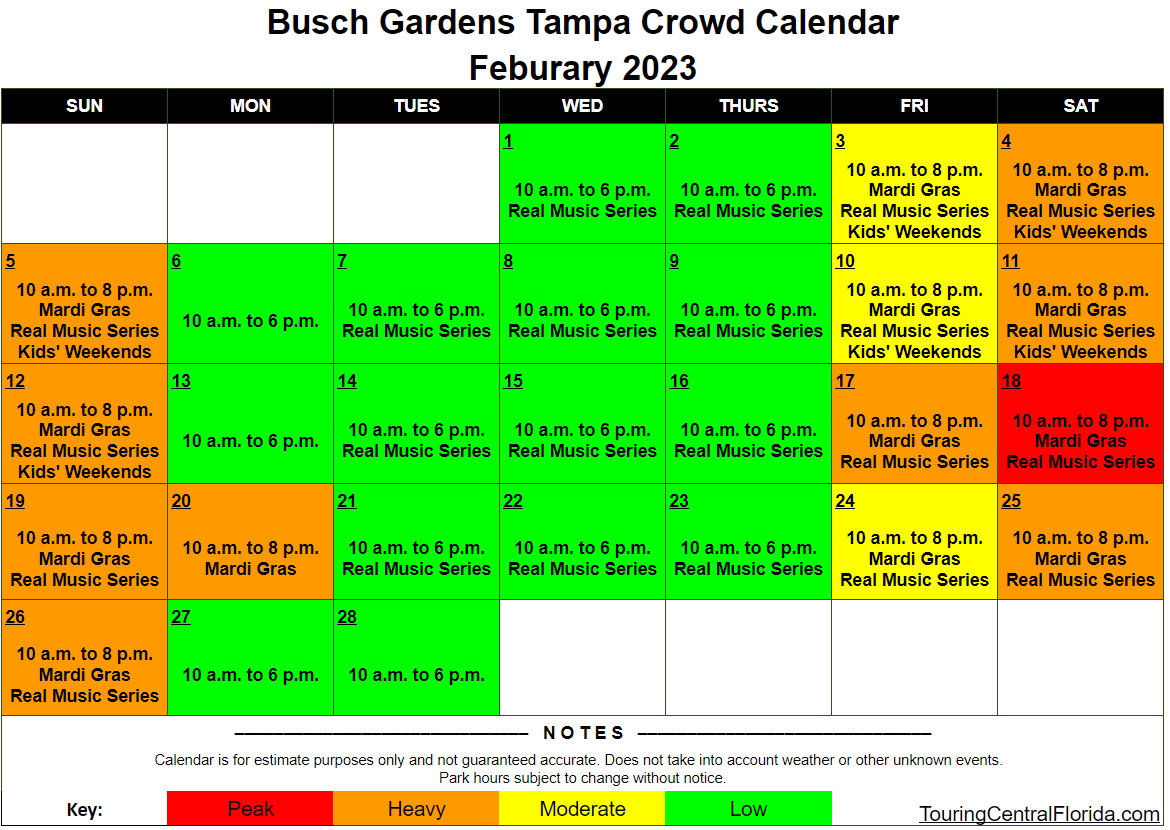 Busch Gardens Williamsburg Crowd Calendar www inf inet com